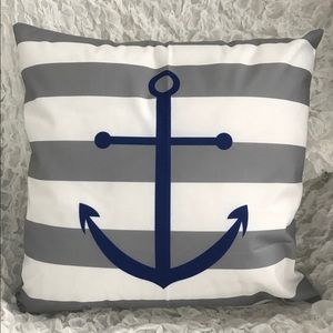NEW 18” Gray White Stripe Marine Deco Pillow Cover